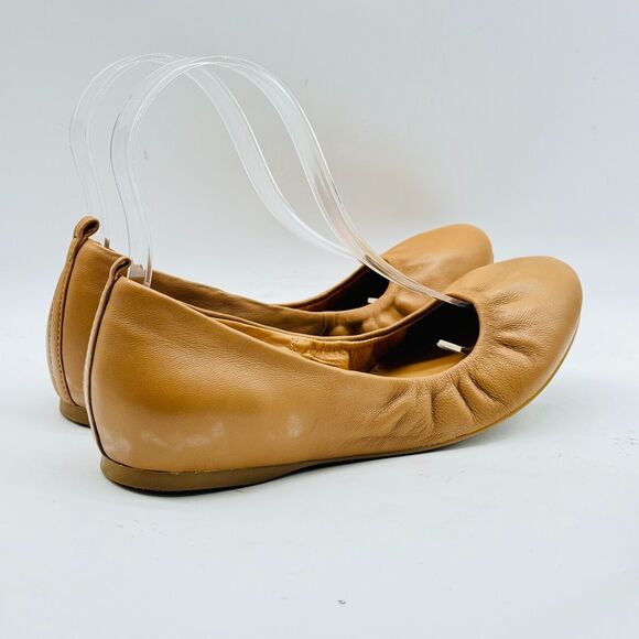 J Crew Ballet Flats Womens 7 Nude Brown Leather Cece Casual Slip On Shoes Core - Picture 7 of 11